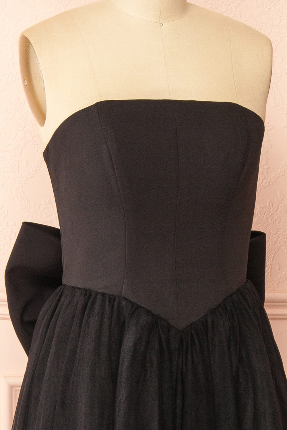 Makoto Black Maxi Strapless A-Line Dress | Boutique 1861 side view