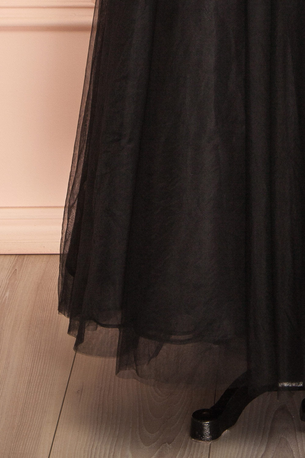 Makoto Black Maxi Strapless A-Line Dress | Boutique 1861 bottom right view