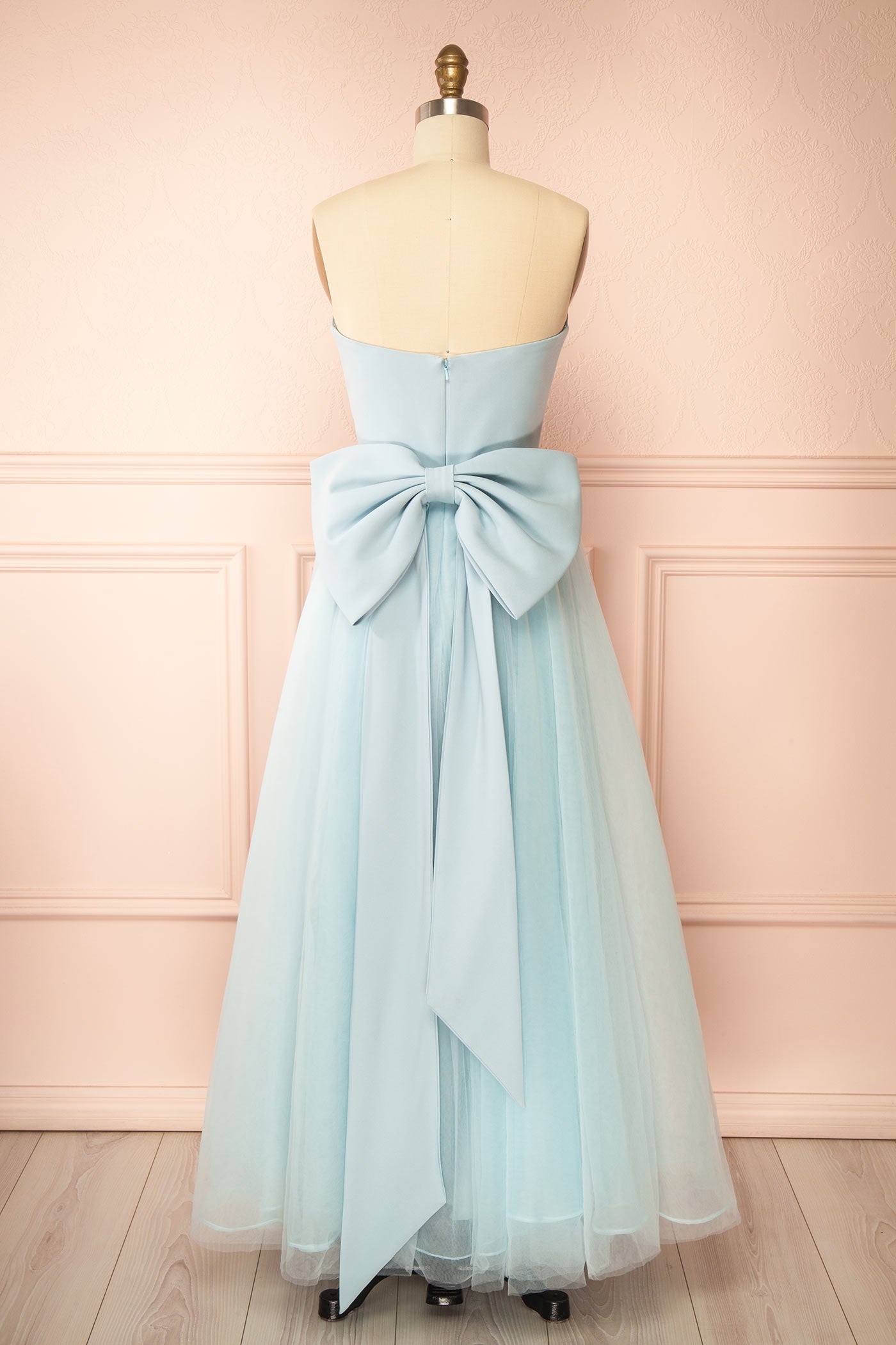 Makoto Blue Maxi Strapless A-Line Dress | Boutique 1861 back