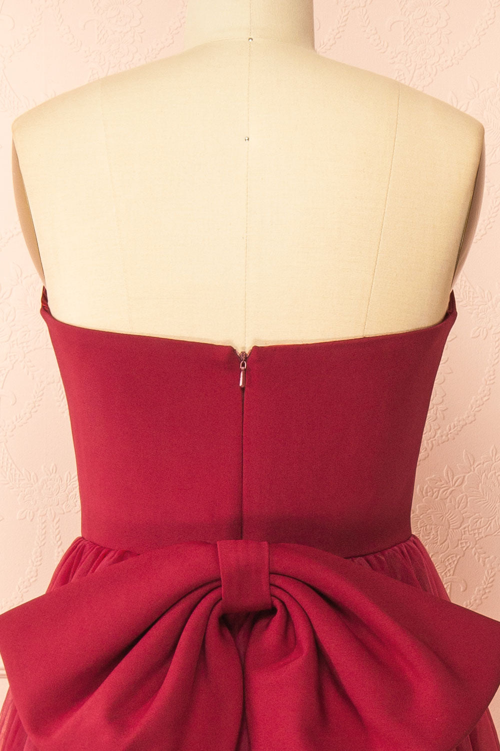 Makoto Burgundy Maxi Strapless A-Line Dress | Boutique 1861 back