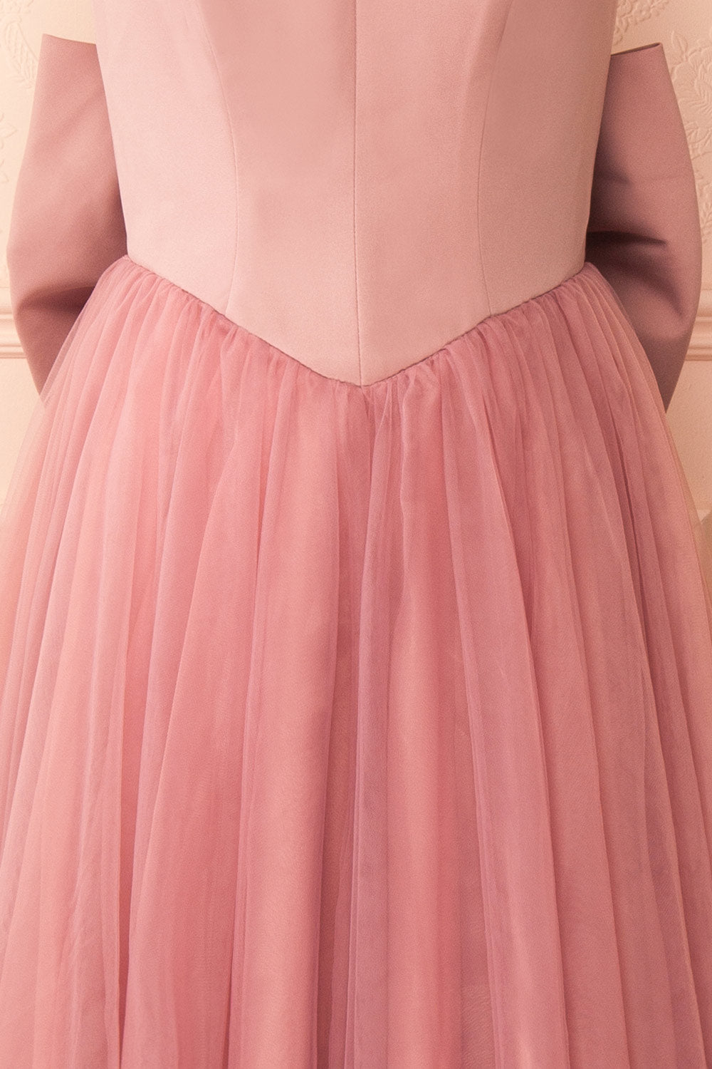 Makoto Pink Maxi Strapless A-Line Dress | Boutique 1861 front view details