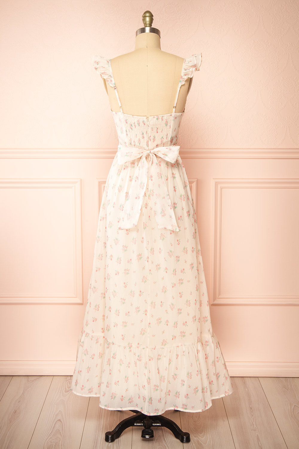Mallory Long Floral Dress w/ Boning | Boutique 1861 side