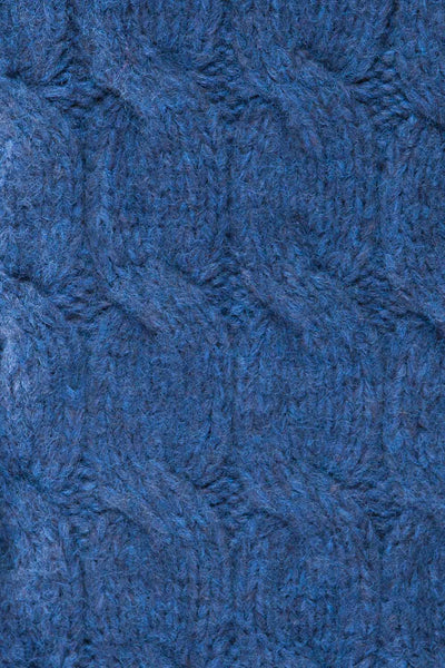 Manchester Blue Button-Up Thick Knit Cardigan | La petite garçonne texture