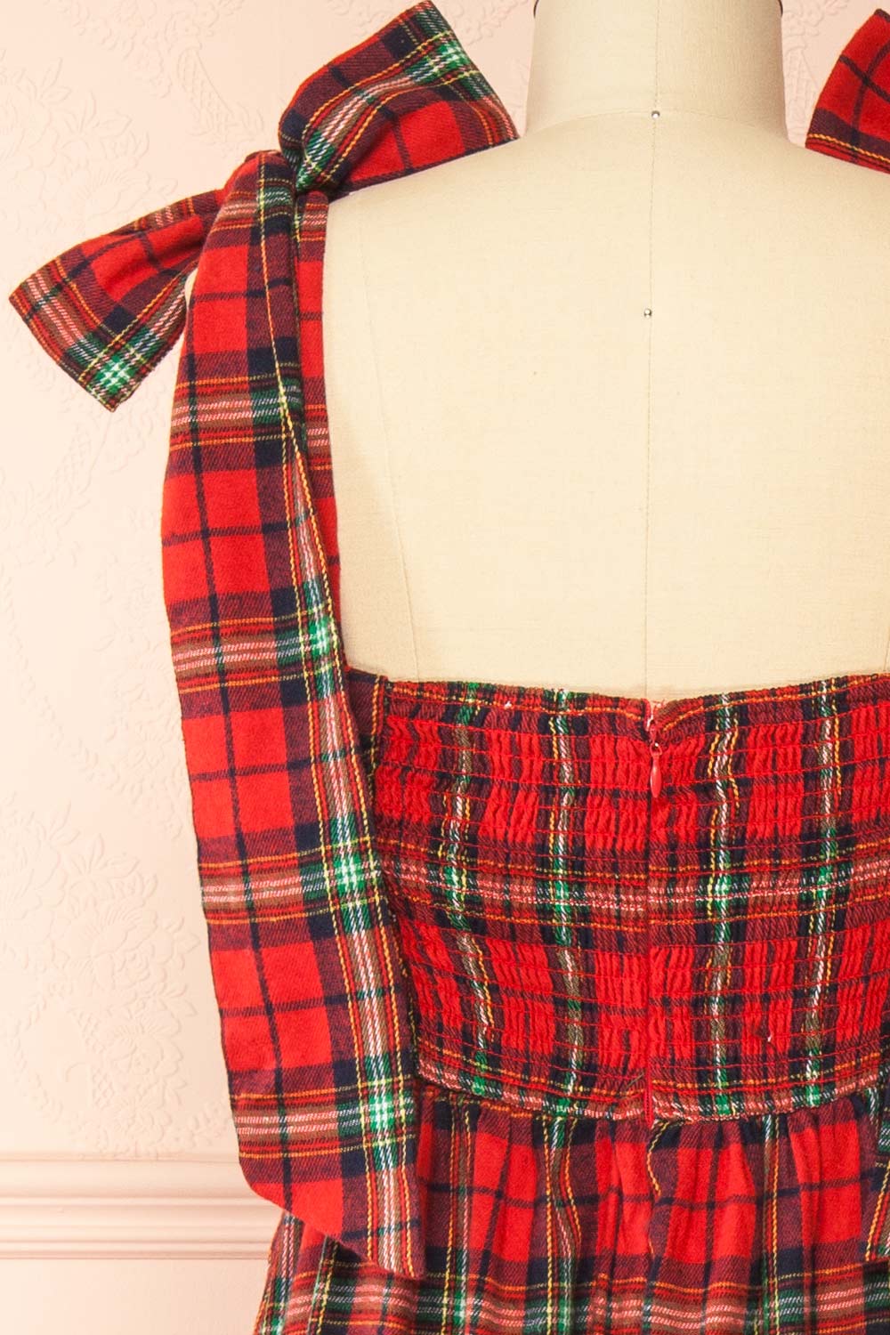 Manelle Long Red Tartan Dress | Boutique 1861 back