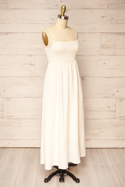 Maonica Long Ivory Dress w/ Empire Waist | La petite garçonne side view
