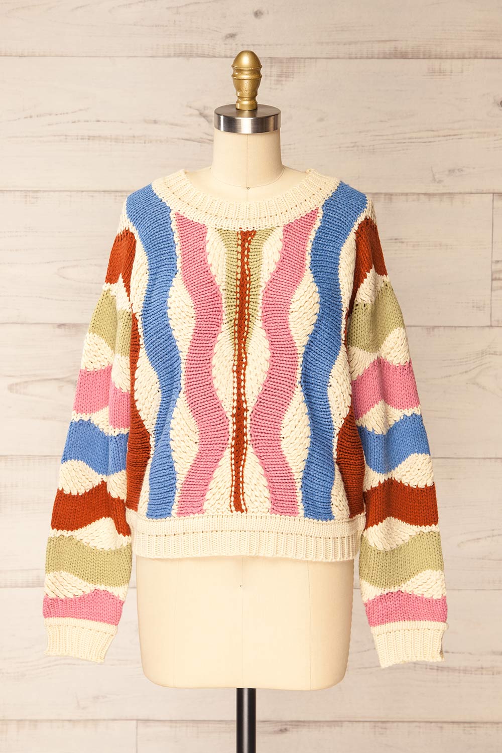 Maputo Oversized Colourful Knit Sweater | La petite garçonne front view