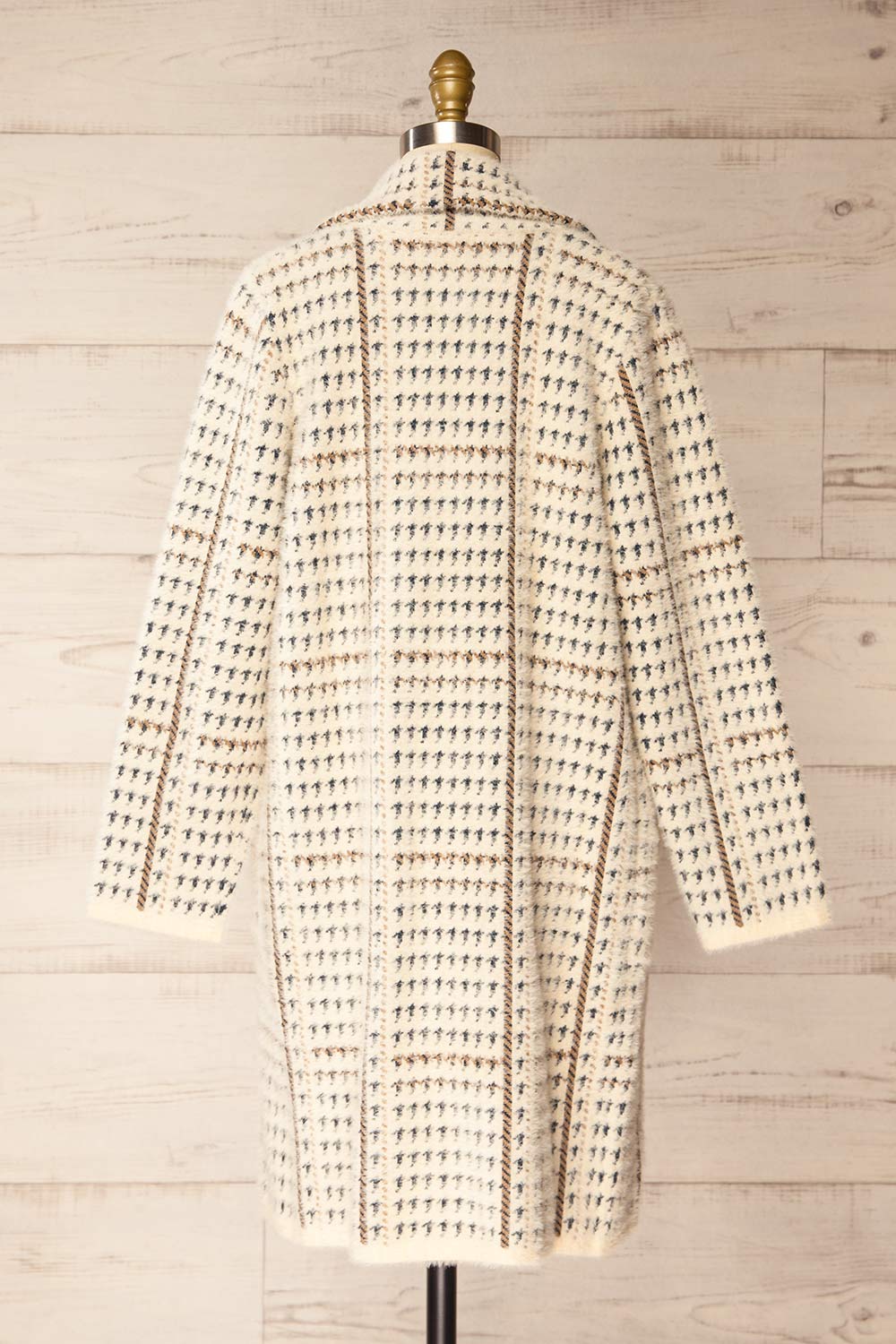 Marceau Fuzzy Patterned Open Front Jacket | La petite garçonne back view