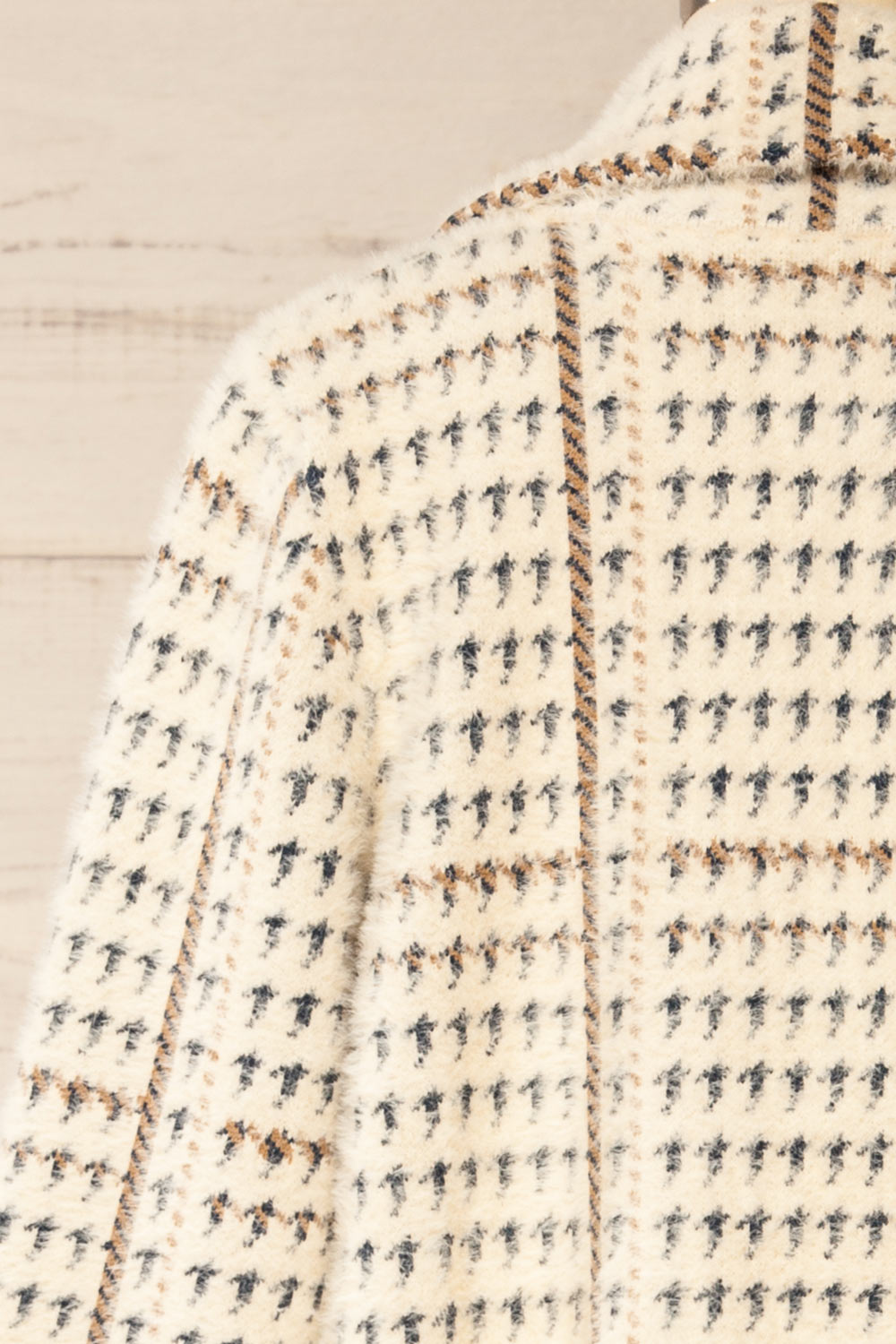 Marceau Fuzzy Patterned Open Front Jacket | La petite garçonne back