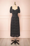 Marceline Black Polka Dot Midi Dress | Boutique 1861 front view