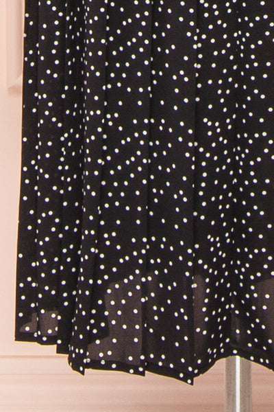 Marceline Black Polka Dot Midi Dress | Boutique 1861  bottom