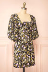 Marcelle Short Floral Black Dress | Boutique 1861 side view
