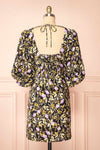 Marcelle Short Floral Black Dress | Boutique 1861 back view