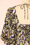 Marcelle Short Floral Black Dress | Boutique 1861 back