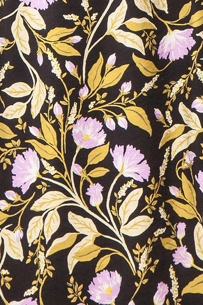 Marcelle Short Floral Black Dress | Boutique 1861 fabric