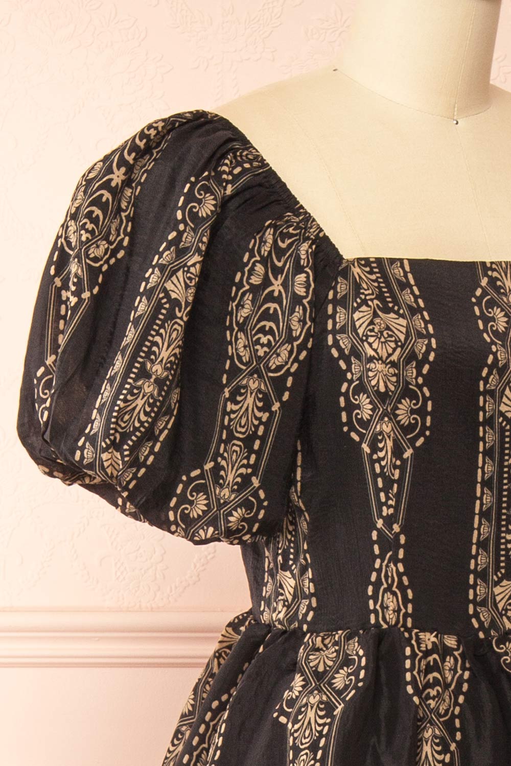 Marcie Midi Dress with Puffs Sleeves | Boutique 1861 side