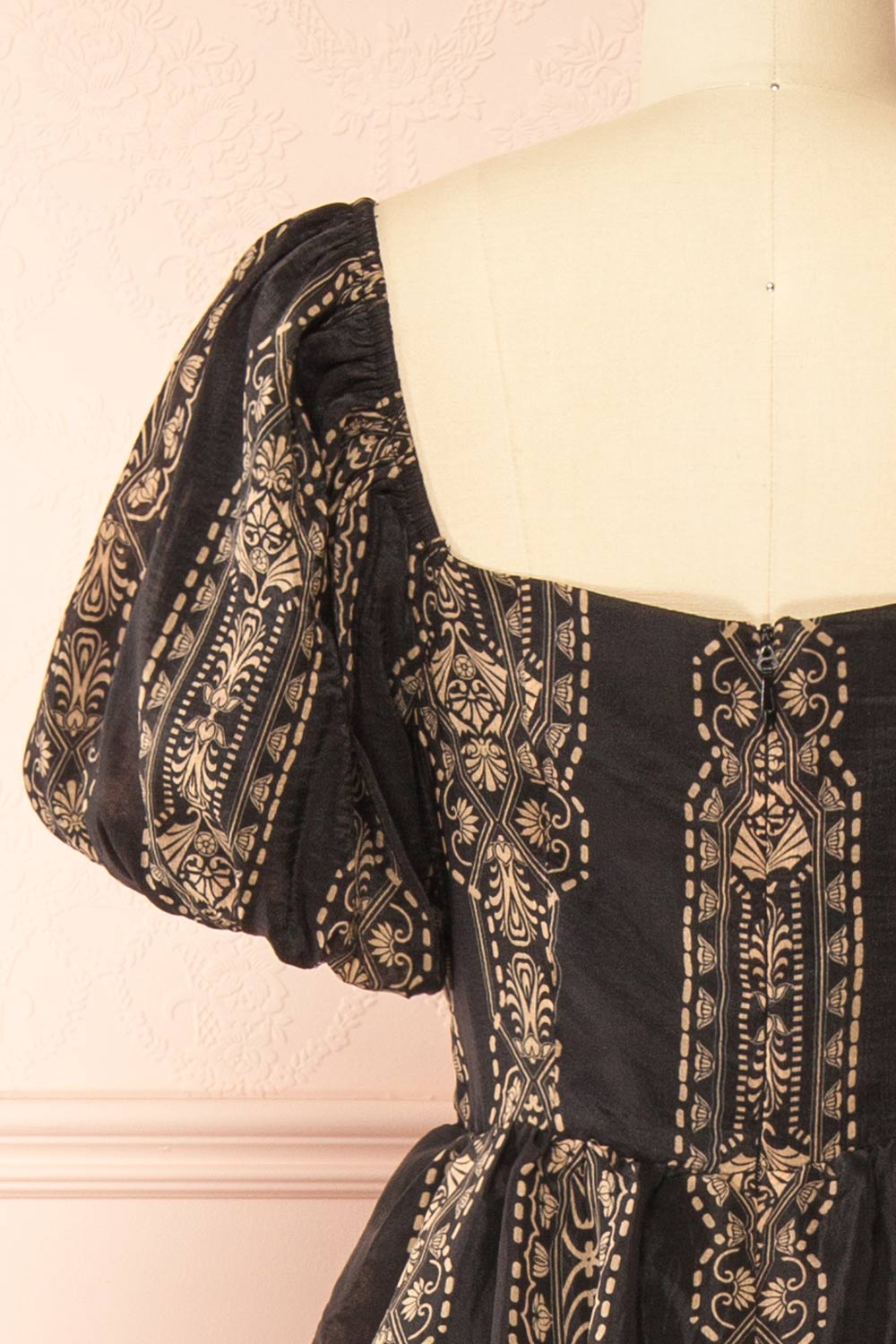 Marcie Midi Dress with Puffs Sleeves | Boutique 1861 back