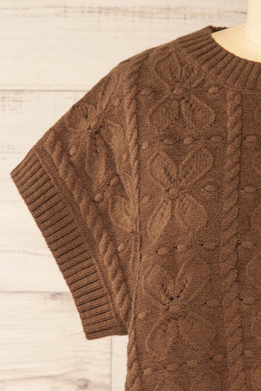 Mareeba Brown Oversized Knit Vest | La petite garçonne front
