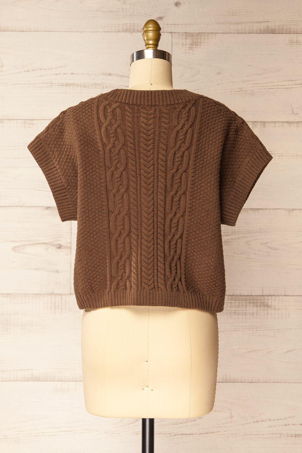 Mareeba Brown Oversized Knit Vest | La petite garçonne back view