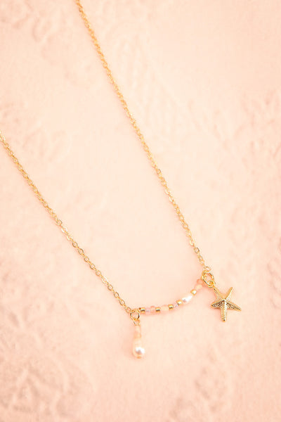 Marguerite de Lamer Gold Necklace w/ Starfish Charm | Boutique 1861 flat view