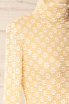 Marguery Beige Textured Floral Lace Top | La petite garçonne side