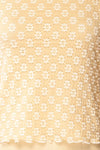 Marguery Beige Textured Floral Lace Top | La petite garçonne fabric