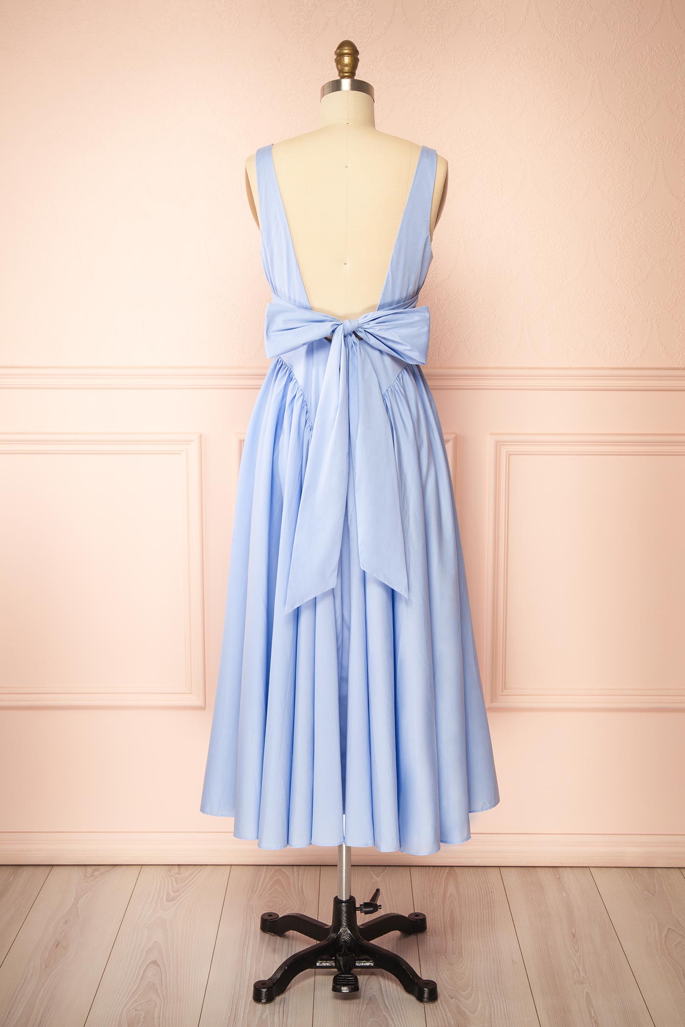 a line wedding dress for petite Women's Powder Blue A-Line Cotton Dress – Trendia main image 0