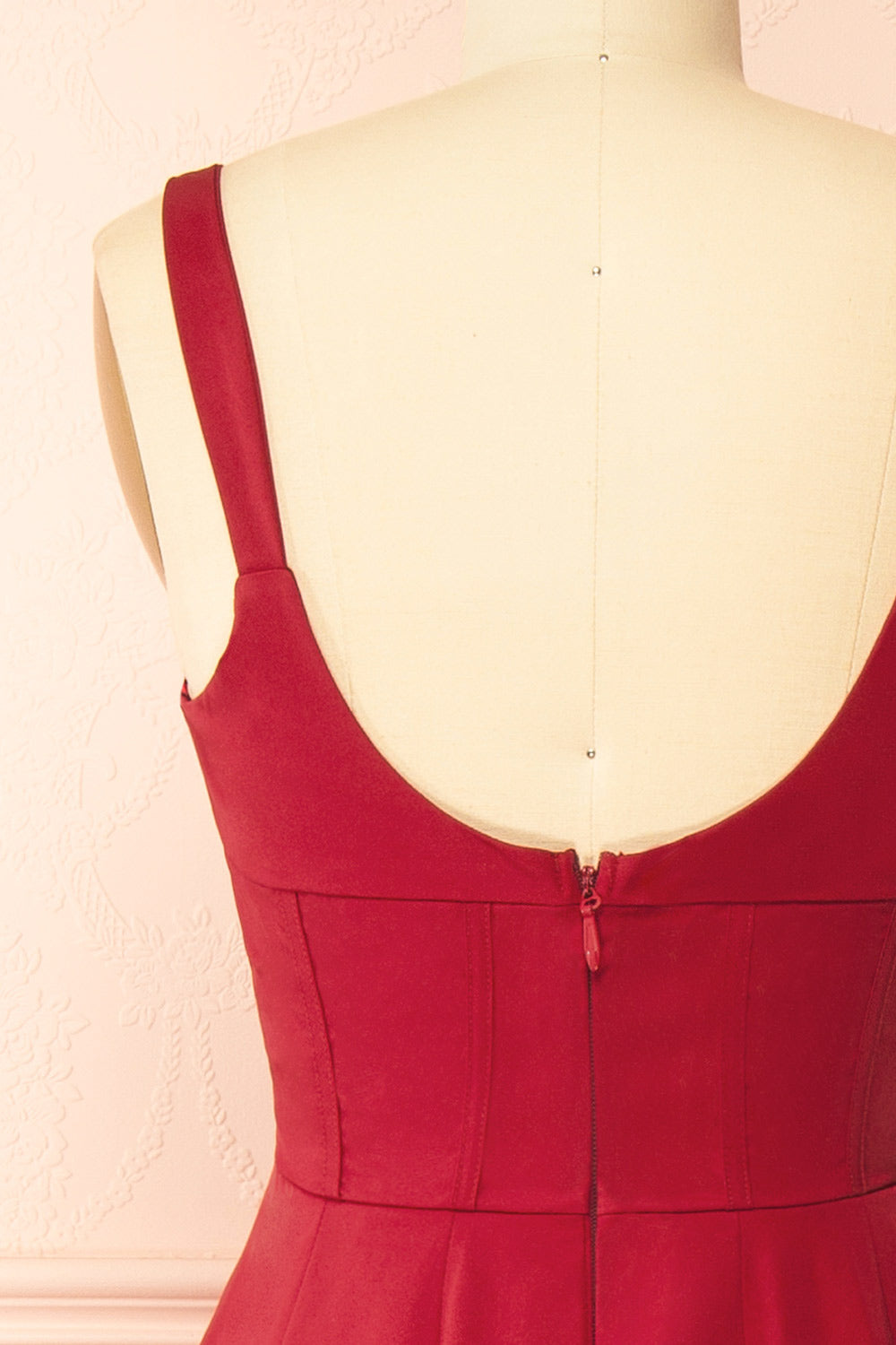 Marijade Midi Red Dress with Pockets | Boutique 1861 back