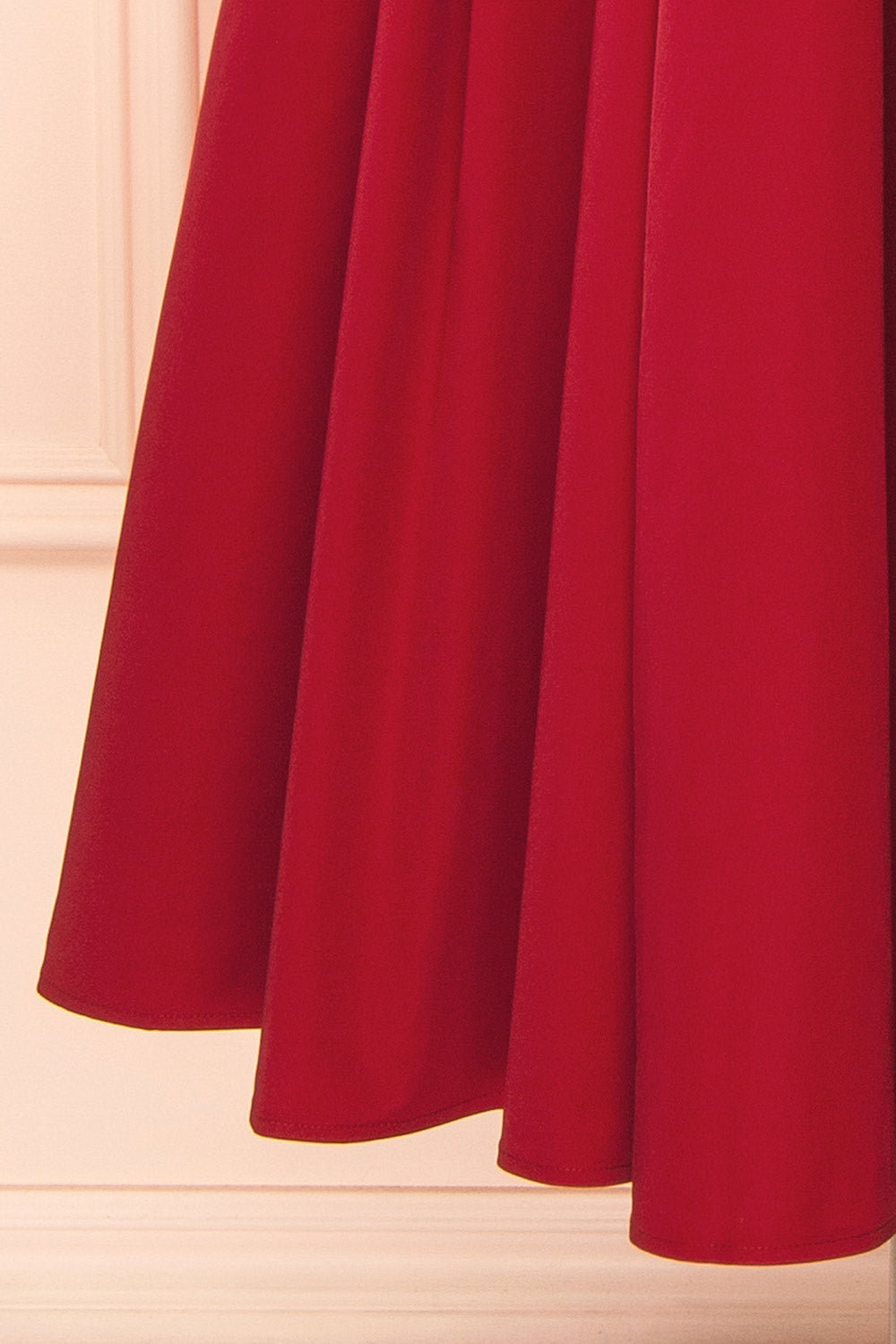 Marijade Midi Red Dress with Pockets | Boutique 1861 bottom