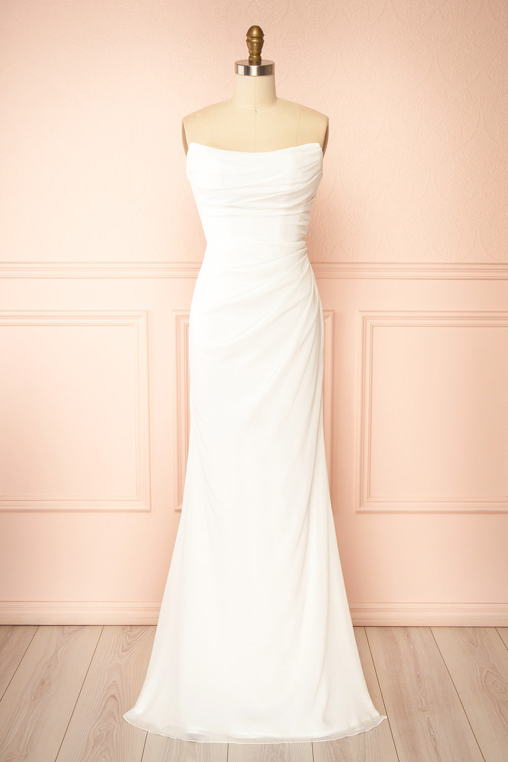 Marilia Bridal Mermaid Draped Chiffon Dress with Scarf | Boutique 1861