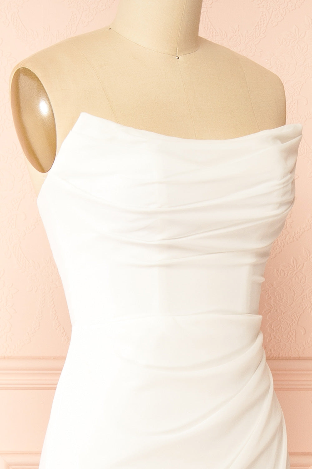 Marilia Bridal Mermaid Draped Chiffon Dress with Scarf | Boutique 1861 side