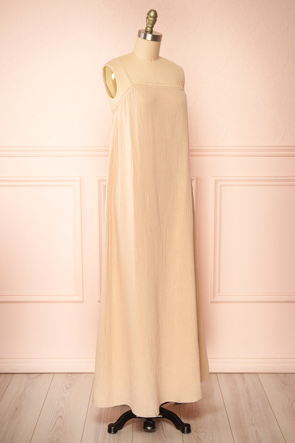 Marinet Beige Long Loose-Fitted Dress | Boutique 1861 side view