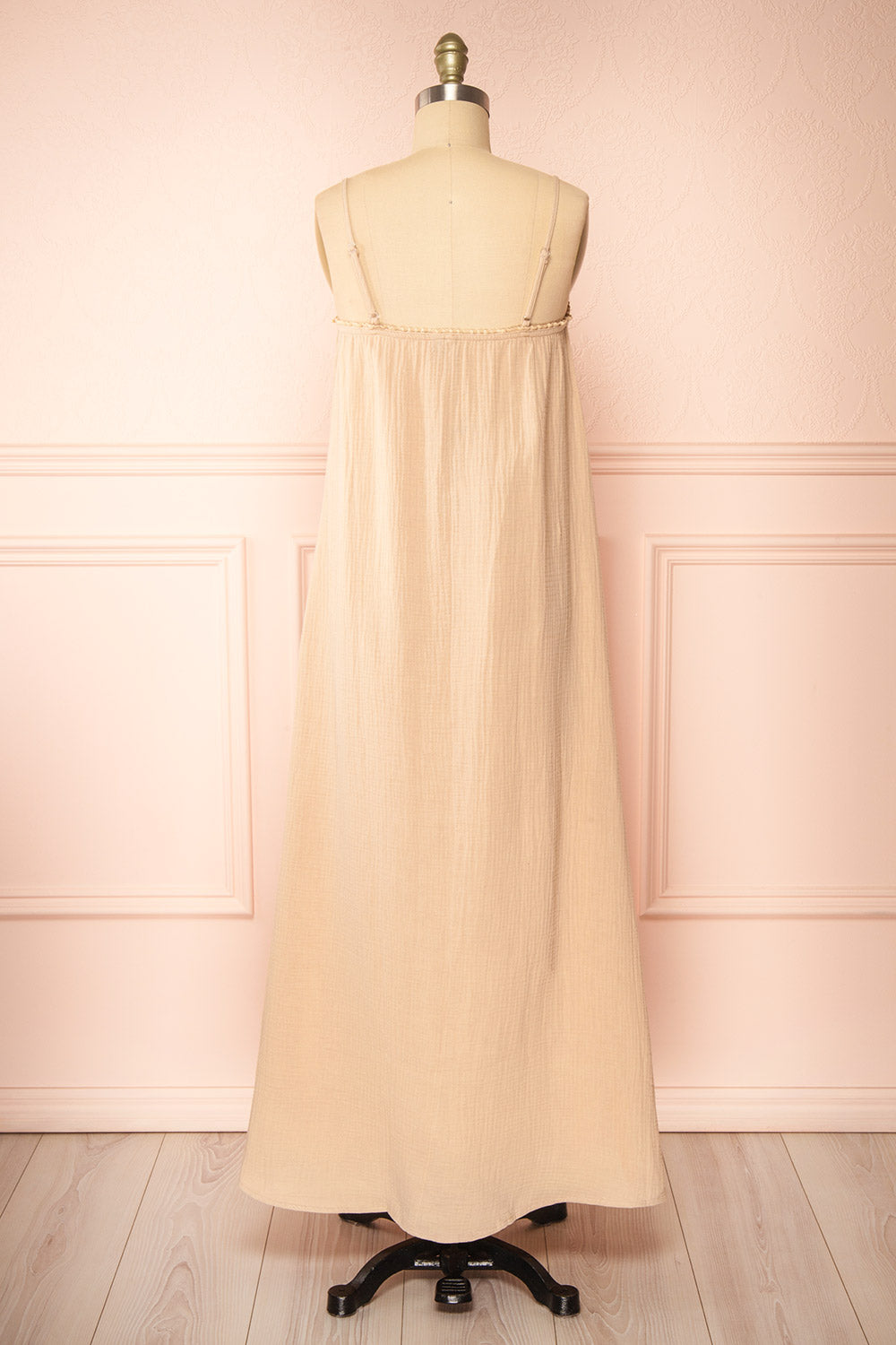 Marinet Beige Long Loose-Fitted Dress | Boutique 1861 back view