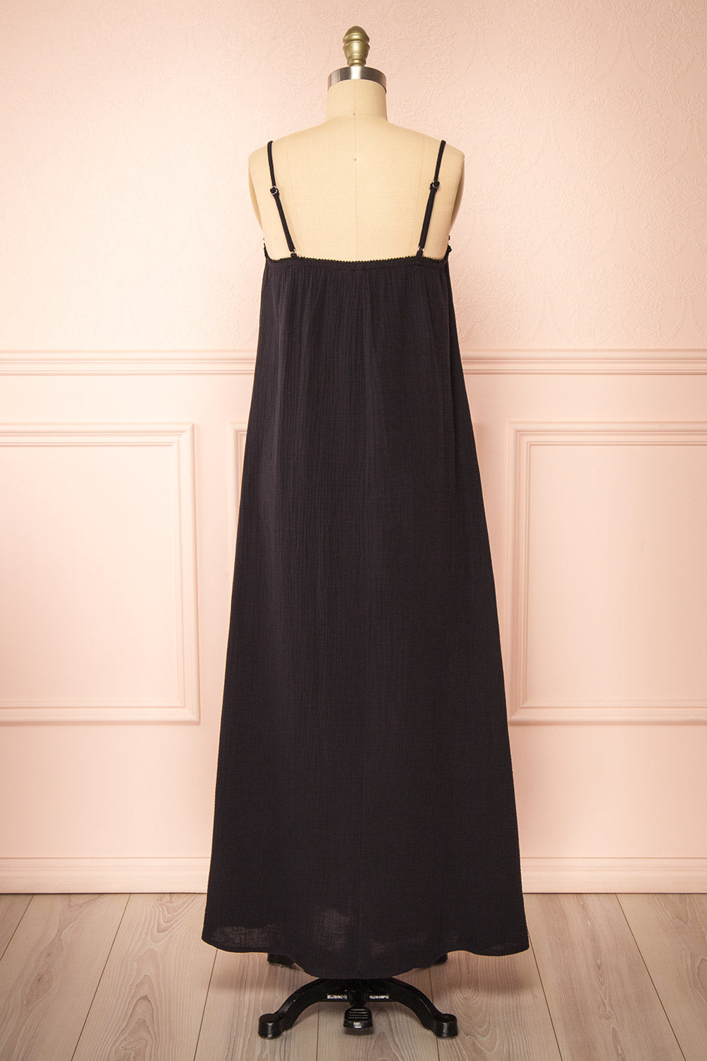 Marinet Black Long Loose-Fitted Dress | Boutique 1861 back view