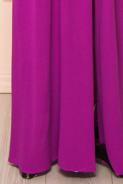 Mariposa Purple Chiffon Maxi Halter Dress | Boutique 1861  bottom