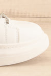 Marona White Lace-Up Sneakers w/ Crystals | La petite garçonne side front close-up