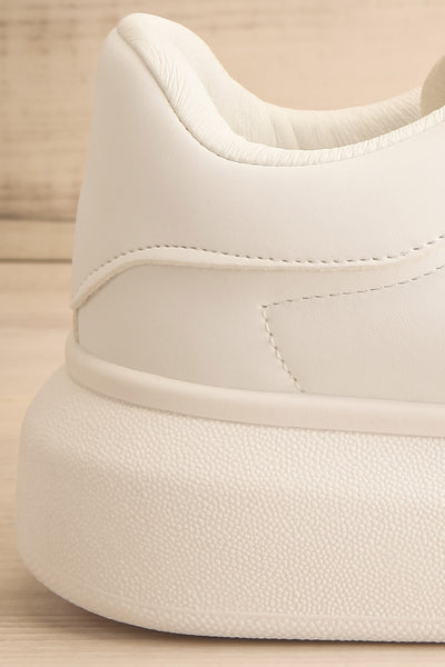 Marona White Lace-Up Sneakers w/ Crystals | La petite garçonne side back close-up