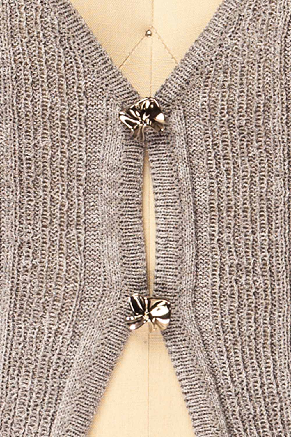 fabric of Marrit Ribbed Grey Top with Plunging Neckline from La petite garçonne