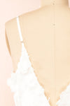 Marssia Short White Dress w/ Floral Appliqué | Boudoir 1861 back close-up