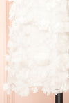 Marssia Short White Dress w/ Floral Appliqué | Boudoir 1861 bottom close-up