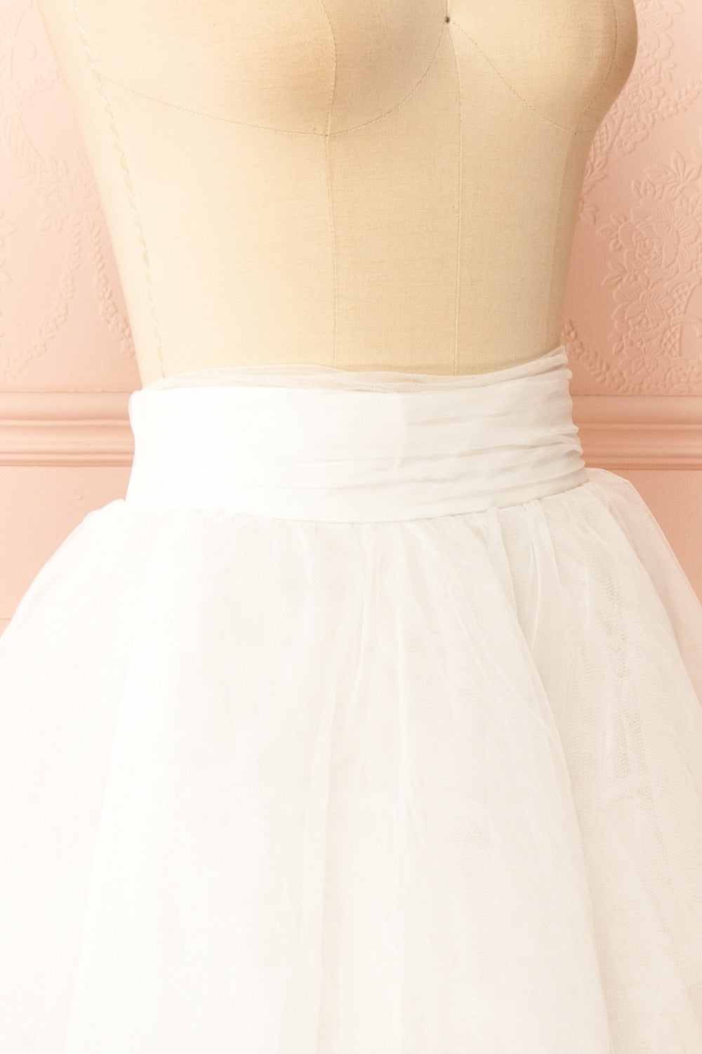 Masako Maxi White Tulle Layered Skirt | Boudoir 1861 side 