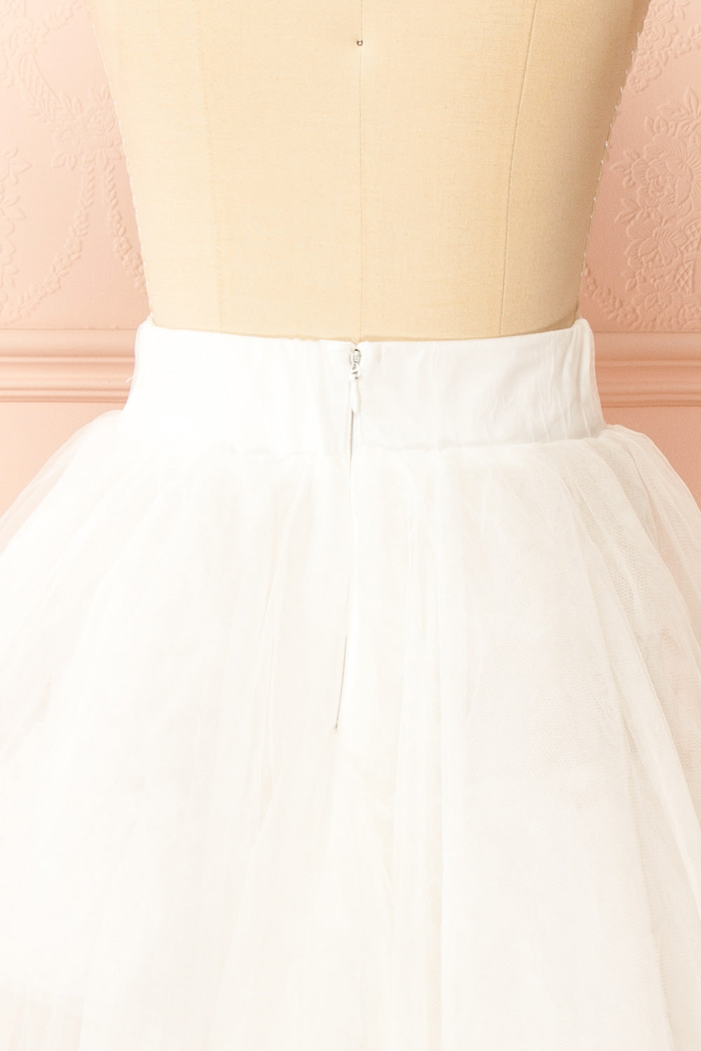Masako Maxi White Tulle Layered Skirt | Boudoir 1861 back
