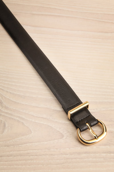 Masara Black Faux Leather Belt | La petite garçonne flat view