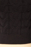 Masham Cropped Black Cable Knit Sweater | La petite garçonne fabric
