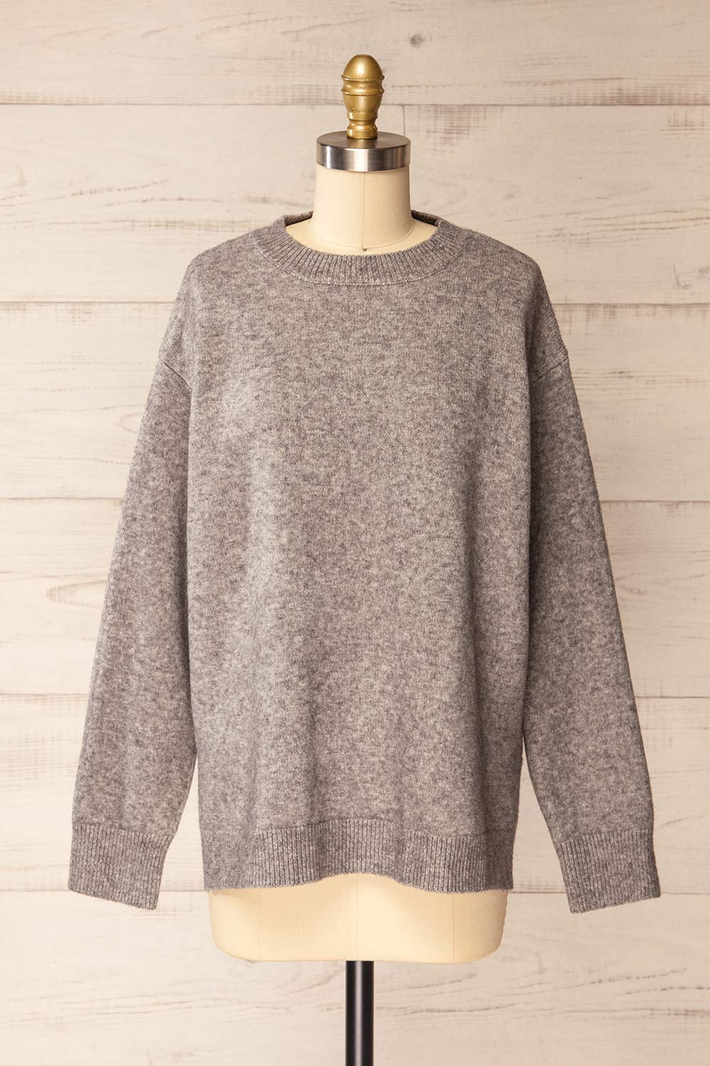 Matai Grey Oversized Loungewear Top | La petite garçonne front view