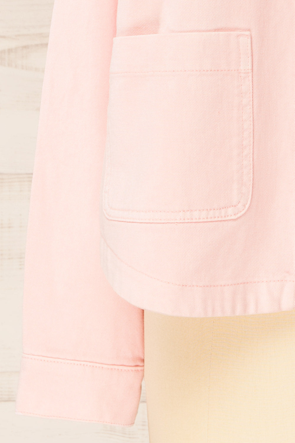 Matera Pink Denim Button-Up Jacket with Pockets | La petite garçonne bottom 