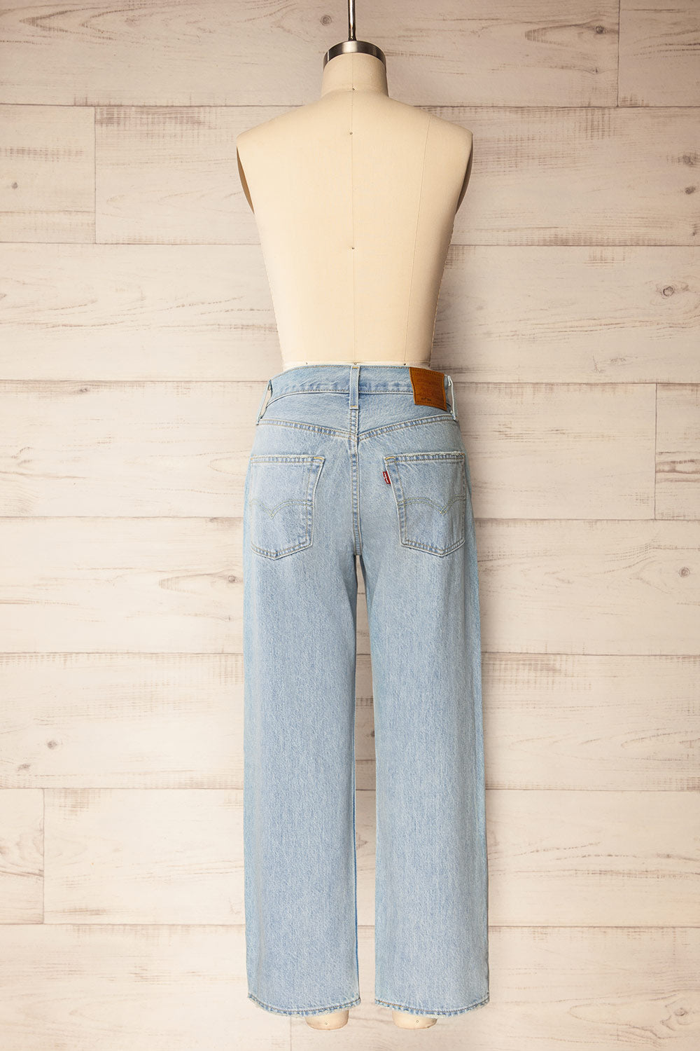 Matheran Light Blue Ankle Length Denim Pants | La petite garçonne back view