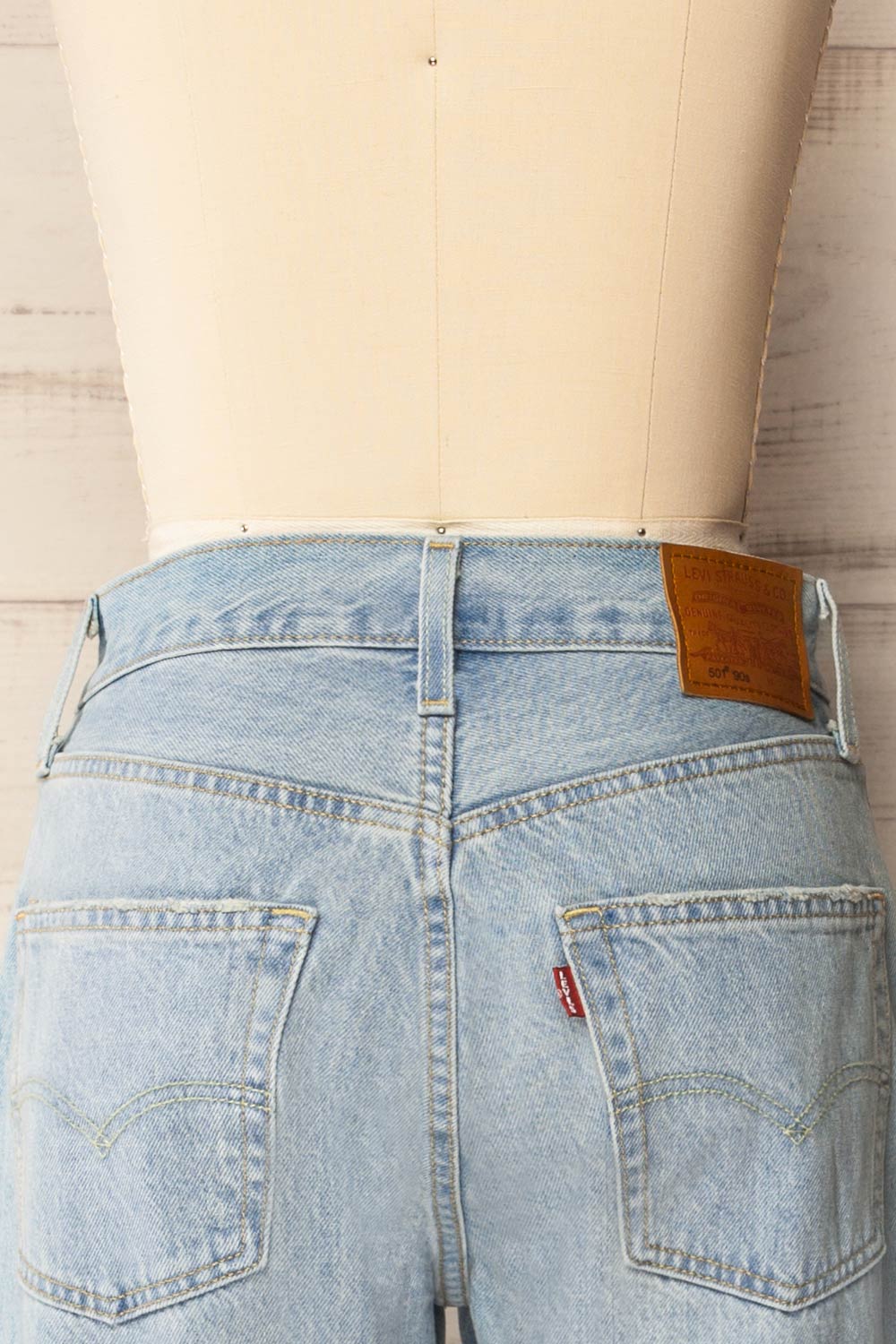 Matheran Light Blue Ankle Length Denim Pants | La petite garçonne back