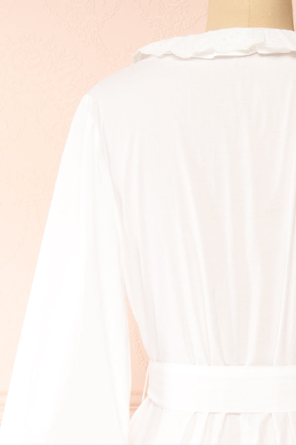 Matilda white dressing gown w pockets boutique 1861