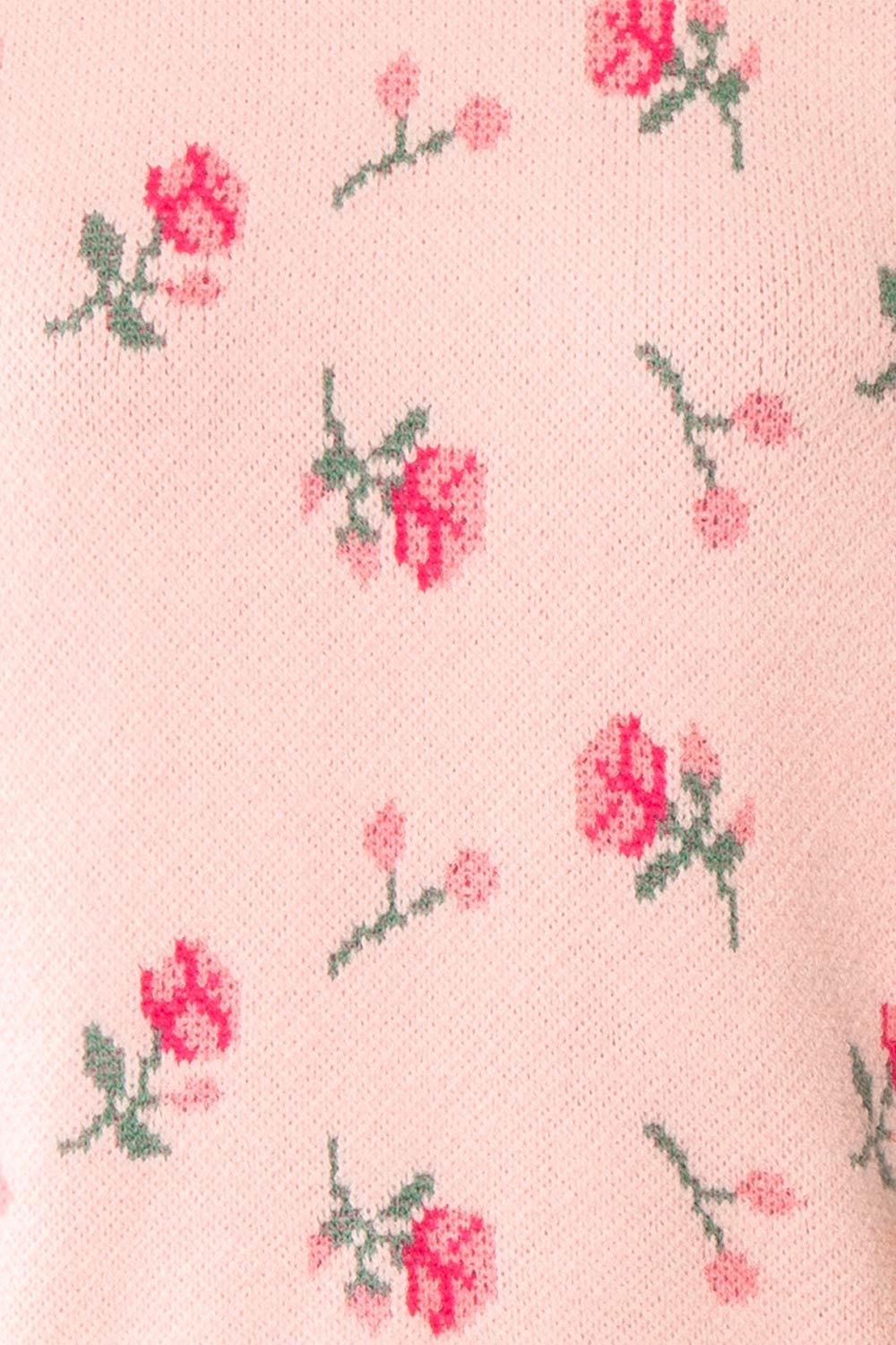 Mavis Pink Knit Top with Floral Pattern | Boutique 1861 fabric 