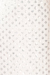 Mayurika White Strapless Sequin Midi Dress w/ Feathers | Boudoir 1861 fabric